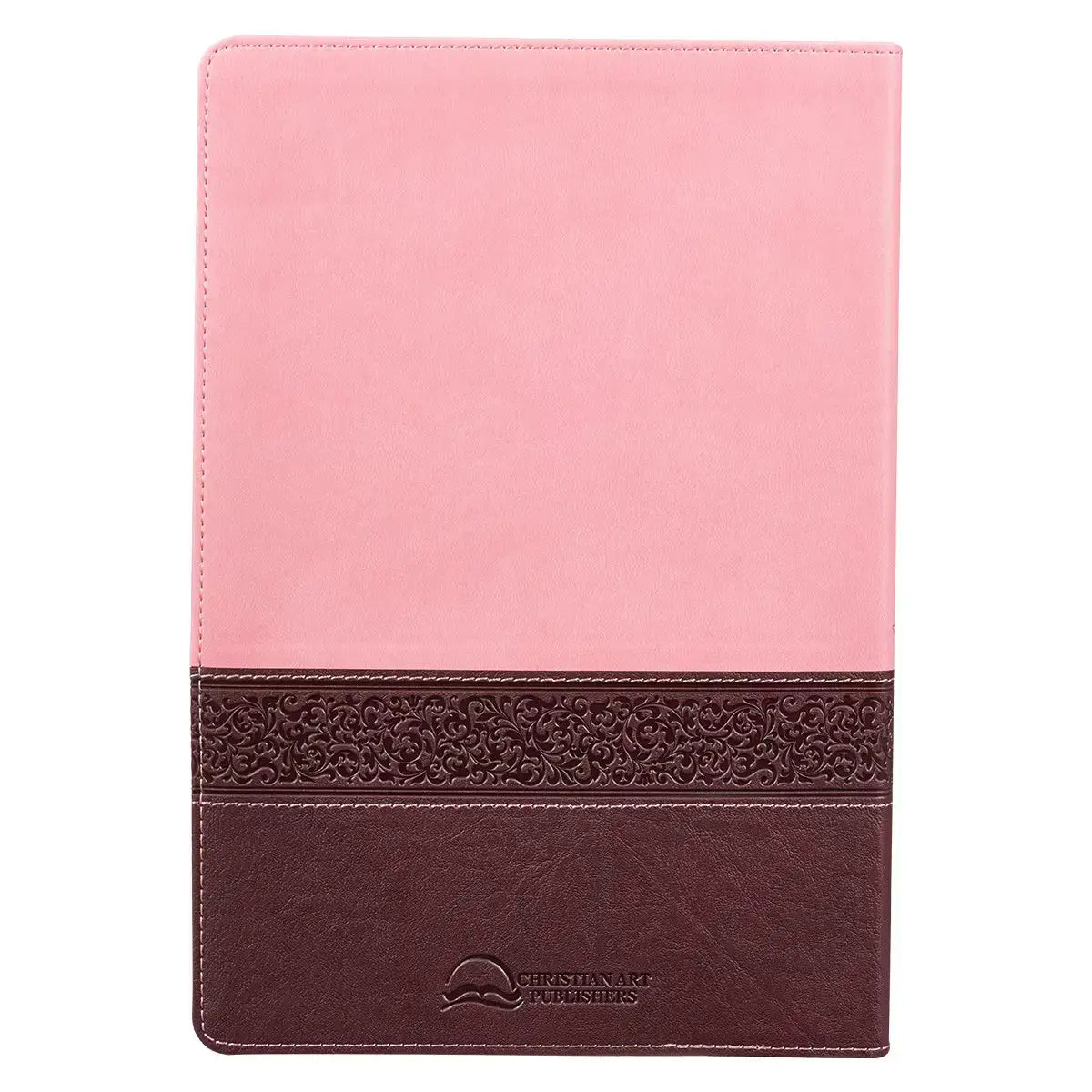 Pink & Brown Large Print Faux Leather Thinline King James Version Bible