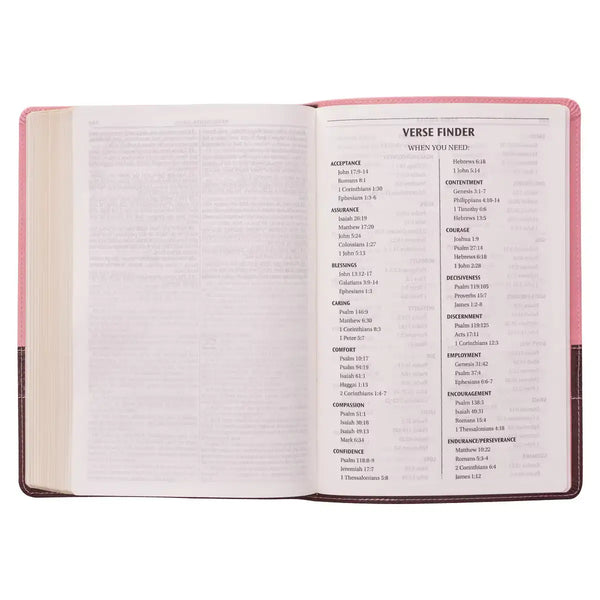 Pink & Brown Large Print Faux Leather Thinline King James Version Bible