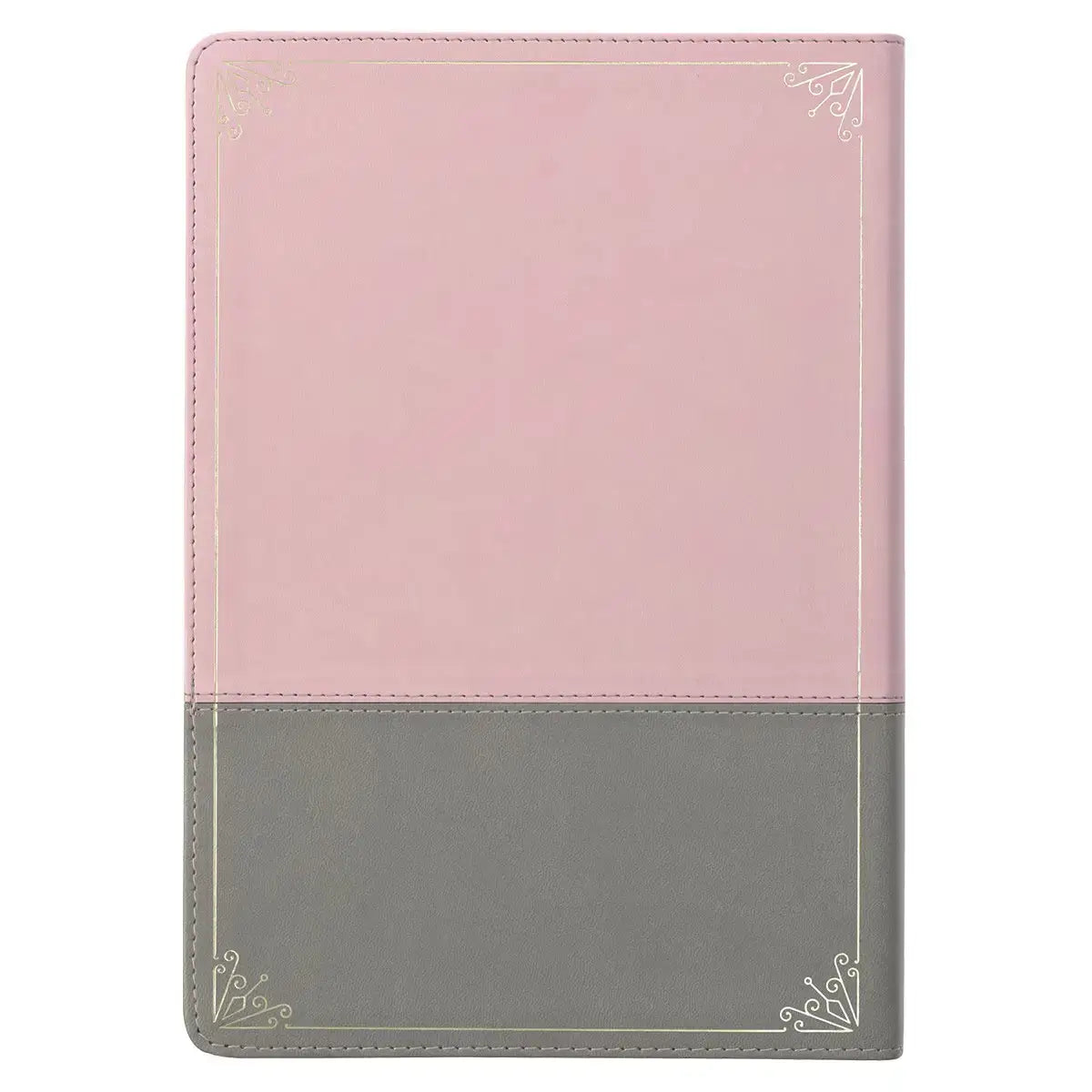 Pink & Gray Faux Leather Super Giant Print Full-size King James Version Bible with Thumb Index