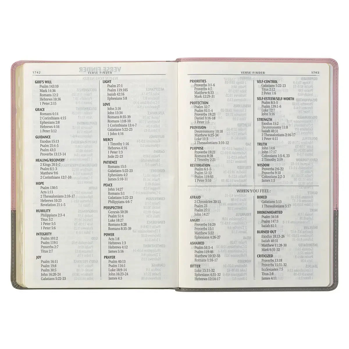 Pink & Gray Faux Leather Super Giant Print Full-size King James Version Bible with Thumb Index