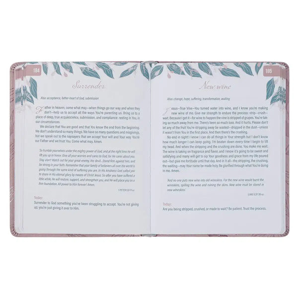 Prayers for a Woman's Heart Dusty Pink Faux Leather Devotional