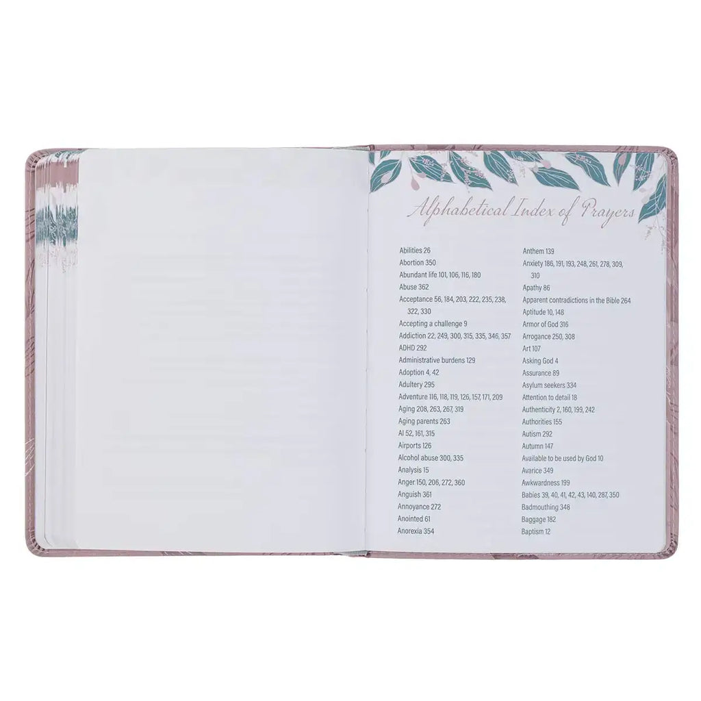Prayers for a Woman's Heart Dusty Pink Faux Leather Devotional