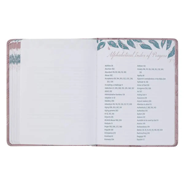 Prayers for a Woman's Heart Dusty Pink Faux Leather Devotional