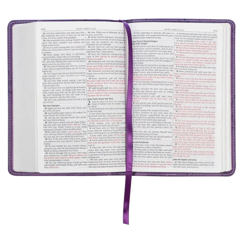 Purple Faux Leather Compact King James Version Bible