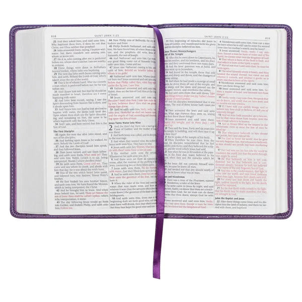 Purple Faux Leather Compact King James Version Bible