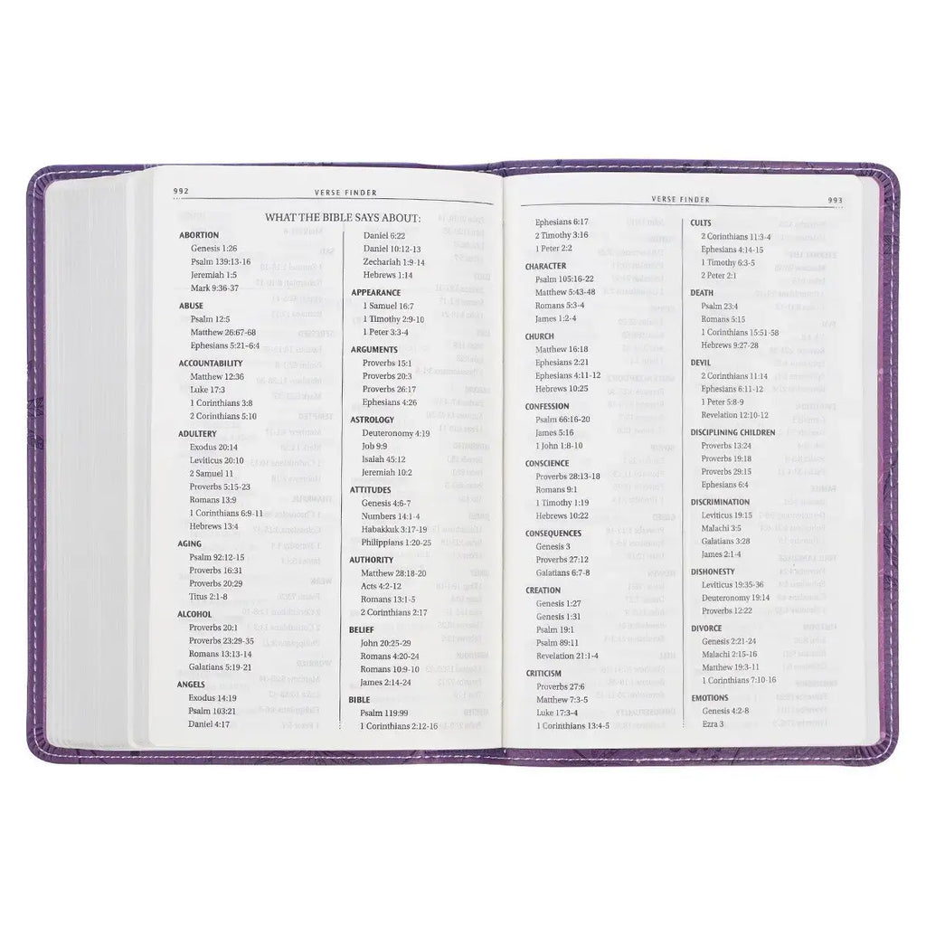Purple Faux Leather Compact King James Version Bible