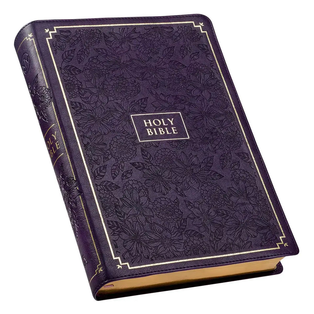 Purple Faux Leather Giant Print Full-Size King James Version Bible with Thumb Index