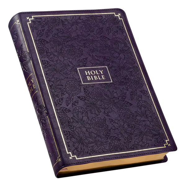 Purple Faux Leather Giant Print Full-Size King James Version Bible with Thumb Index