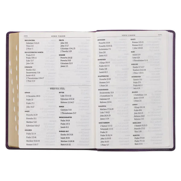 Purple Faux Leather Giant Print Full-Size King James Version Bible with Thumb Index