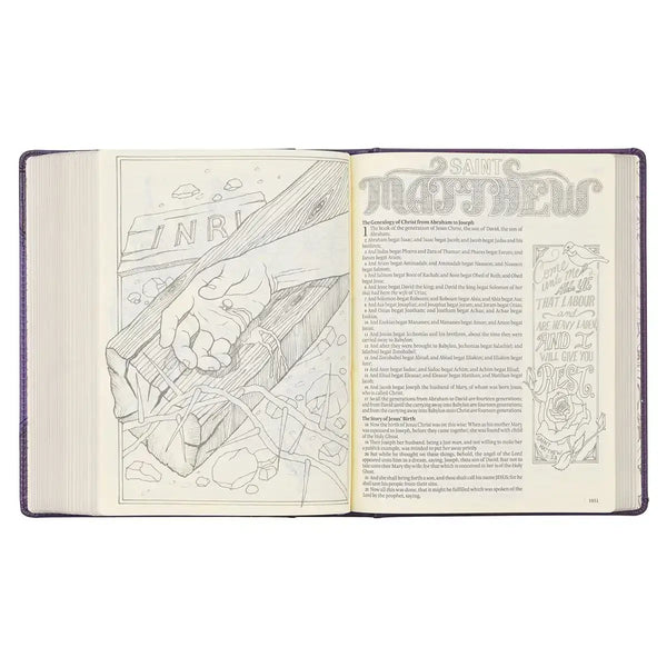 Purple Faux Leather Hardcover KJV My Creative Bible
