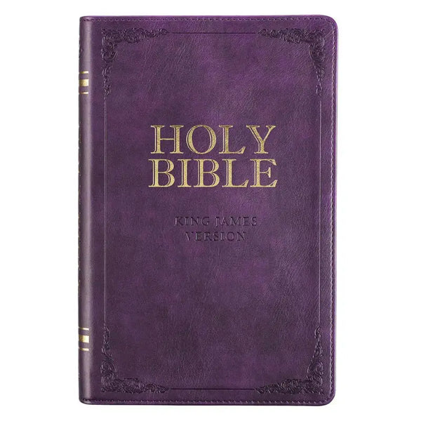 Purple Faux Leather King James Version Deluxe Gift Bible with Thumb Index