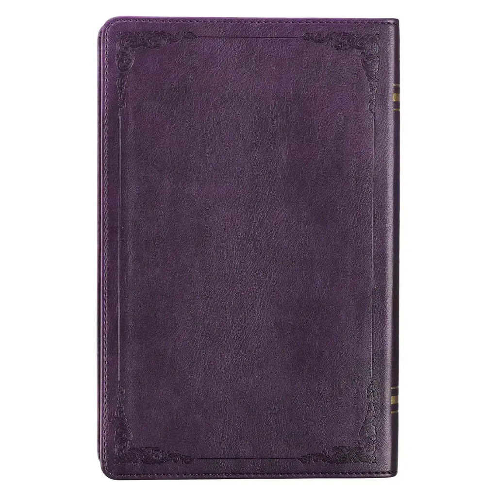 Purple Faux Leather King James Version Deluxe Gift Bible with Thumb Index