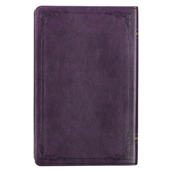 Purple Faux Leather King James Version Deluxe Gift Bible with Thumb Index