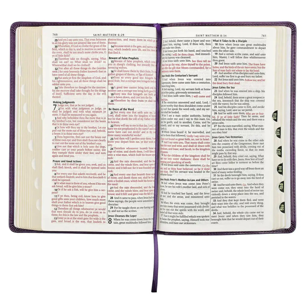 Purple Faux Leather King James Version Deluxe Gift Bible with Thumb Index