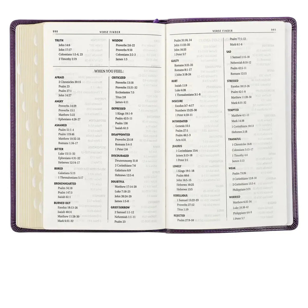 Purple Faux Leather King James Version Deluxe Gift Bible with Thumb Index