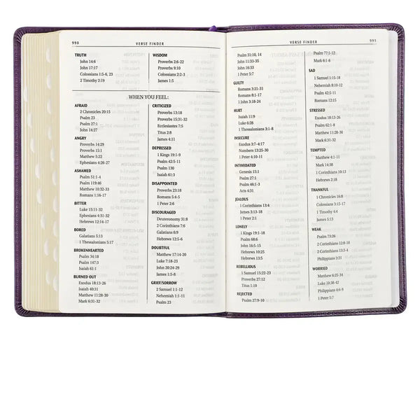 Purple Faux Leather King James Version Deluxe Gift Bible with Thumb Index