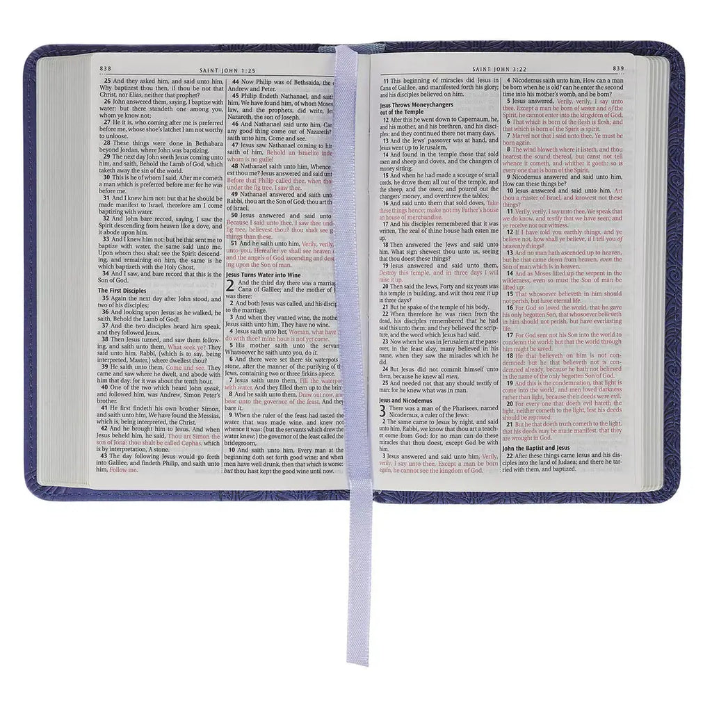 Purple Faux Leather King James Version Mini Pocket Bible