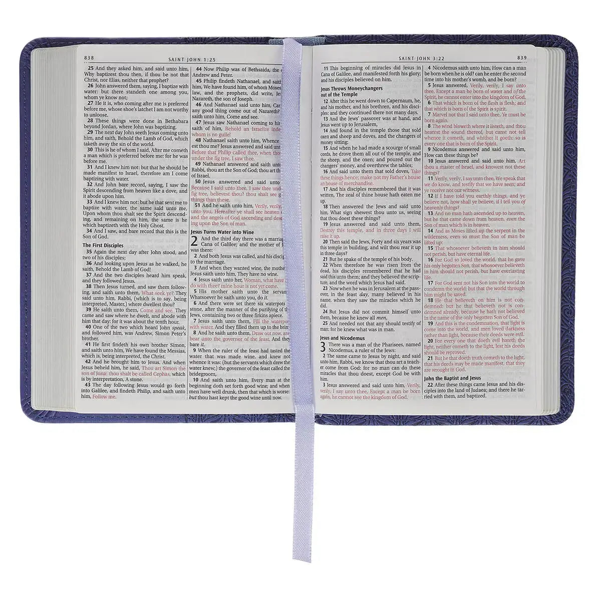 Purple Faux Leather King James Version Mini Pocket Bible