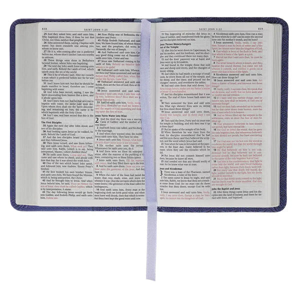 Purple Faux Leather King James Version Mini Pocket Bible