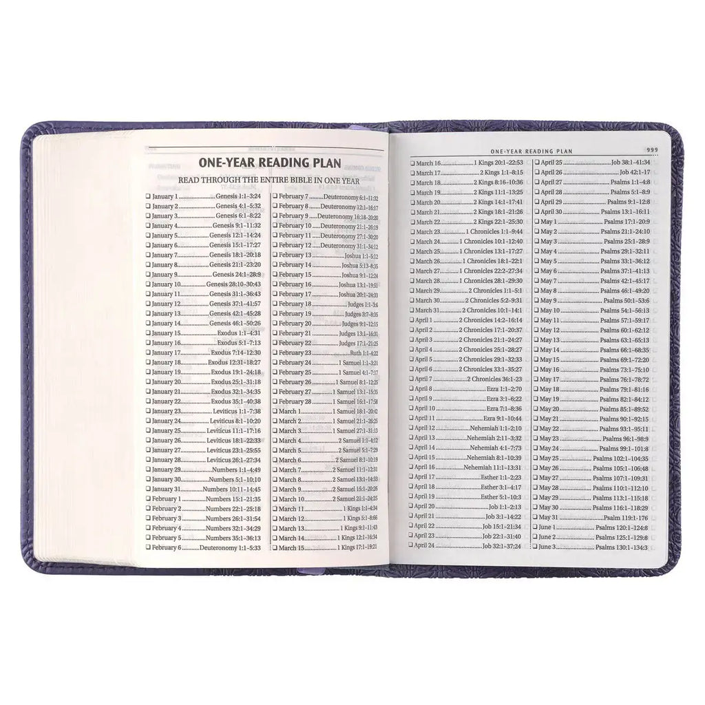 Purple Faux Leather King James Version Mini Pocket Bible