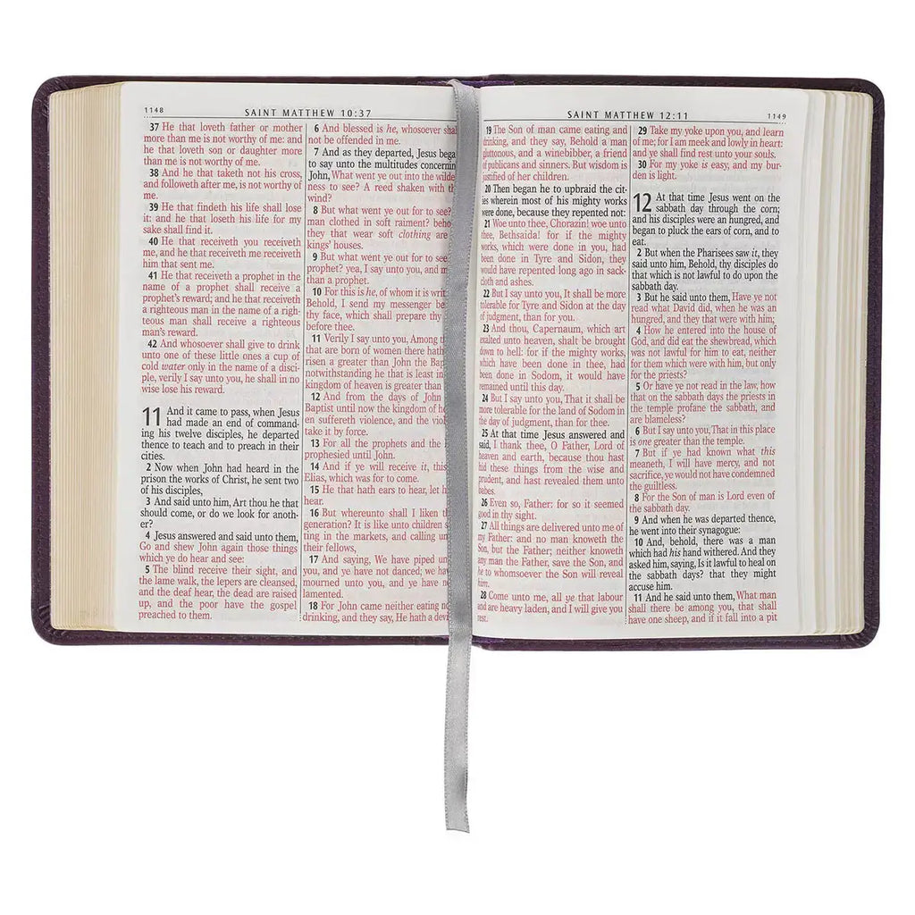 Purple Faux Leather Large Print Compact King James Version Bible
