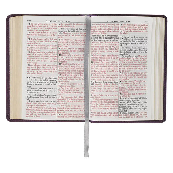 Purple Faux Leather Large Print Compact King James Version Bible