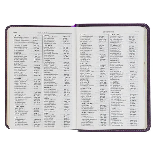 Purple Faux Leather Large Print Compact King James Version Bible