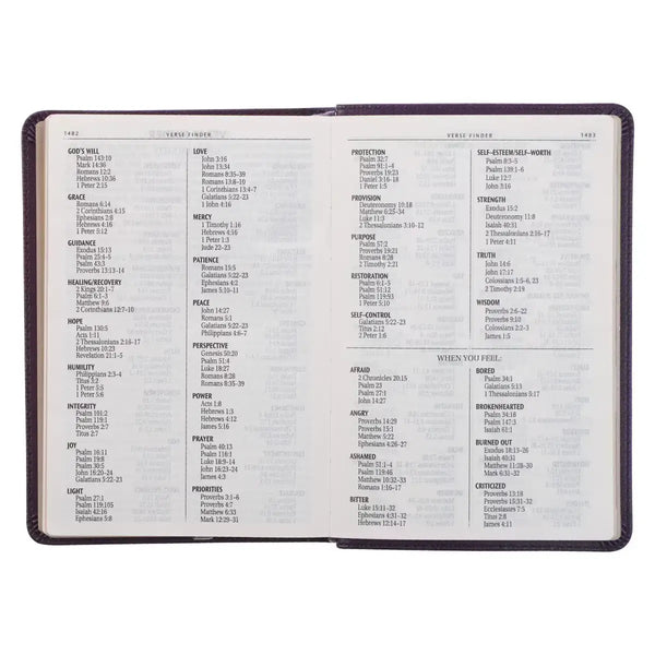 Purple Faux Leather Large Print Compact King James Version Bible