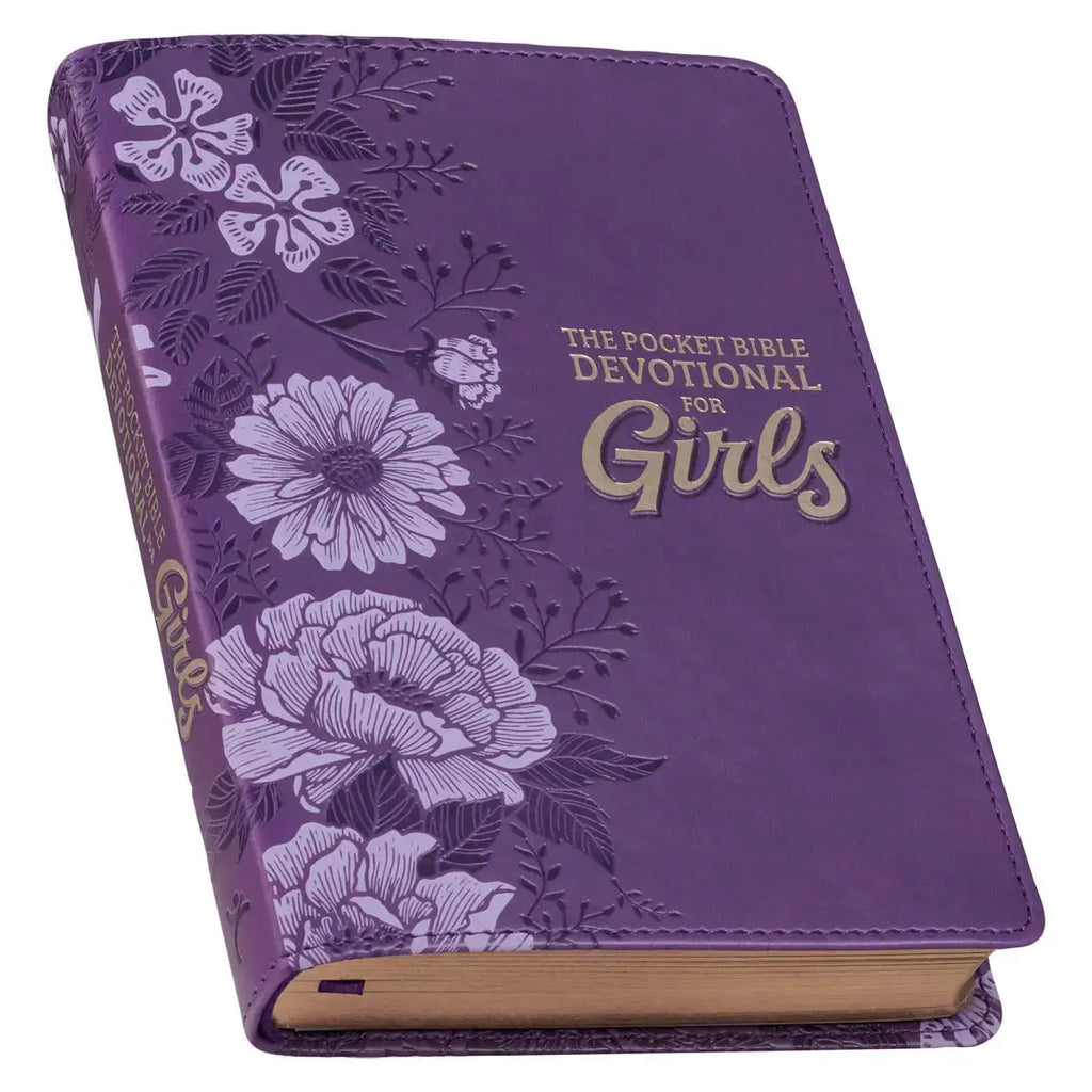 Purple Faux Leather Pocket Devotional for Girls