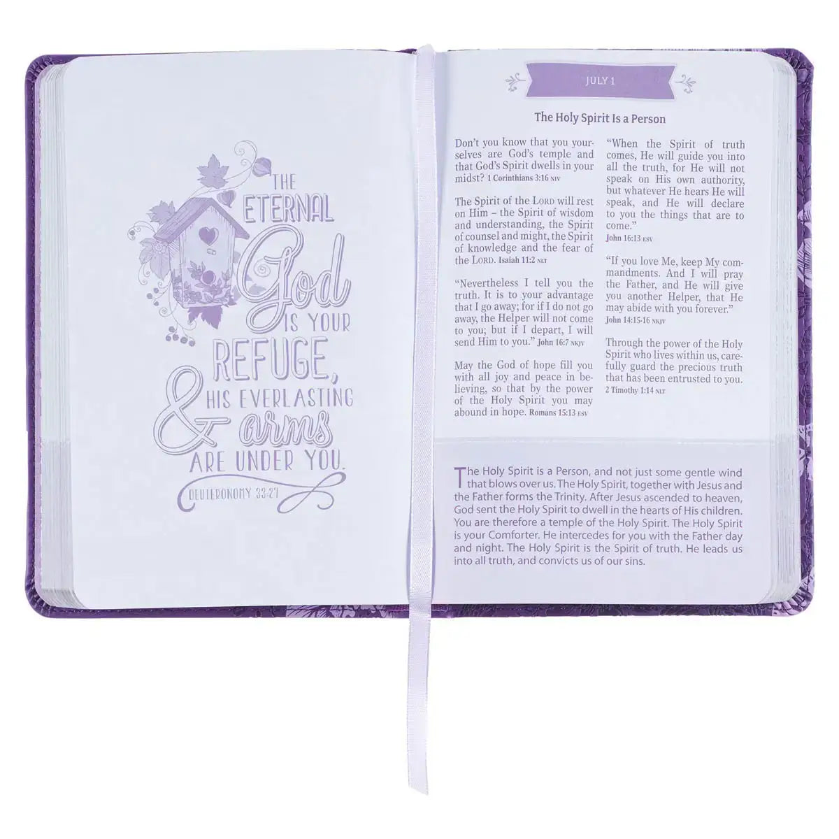 Purple Faux Leather Pocket Devotional for Girls