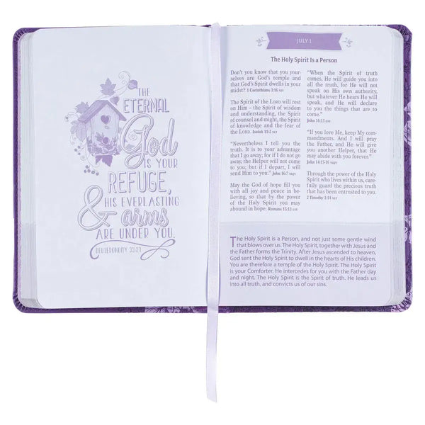 Purple Faux Leather Pocket Devotional for Girls