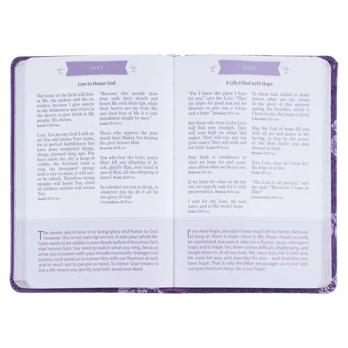 Purple Faux Leather Pocket Devotional for Girls