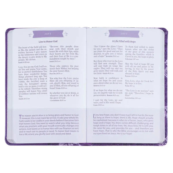 Purple Faux Leather Pocket Devotional for Girls