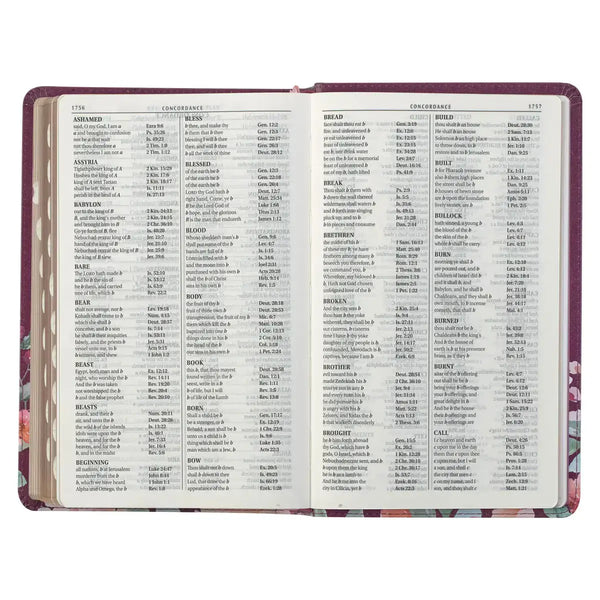 Purple Floral Faux Leather Giant Print KJV Bible