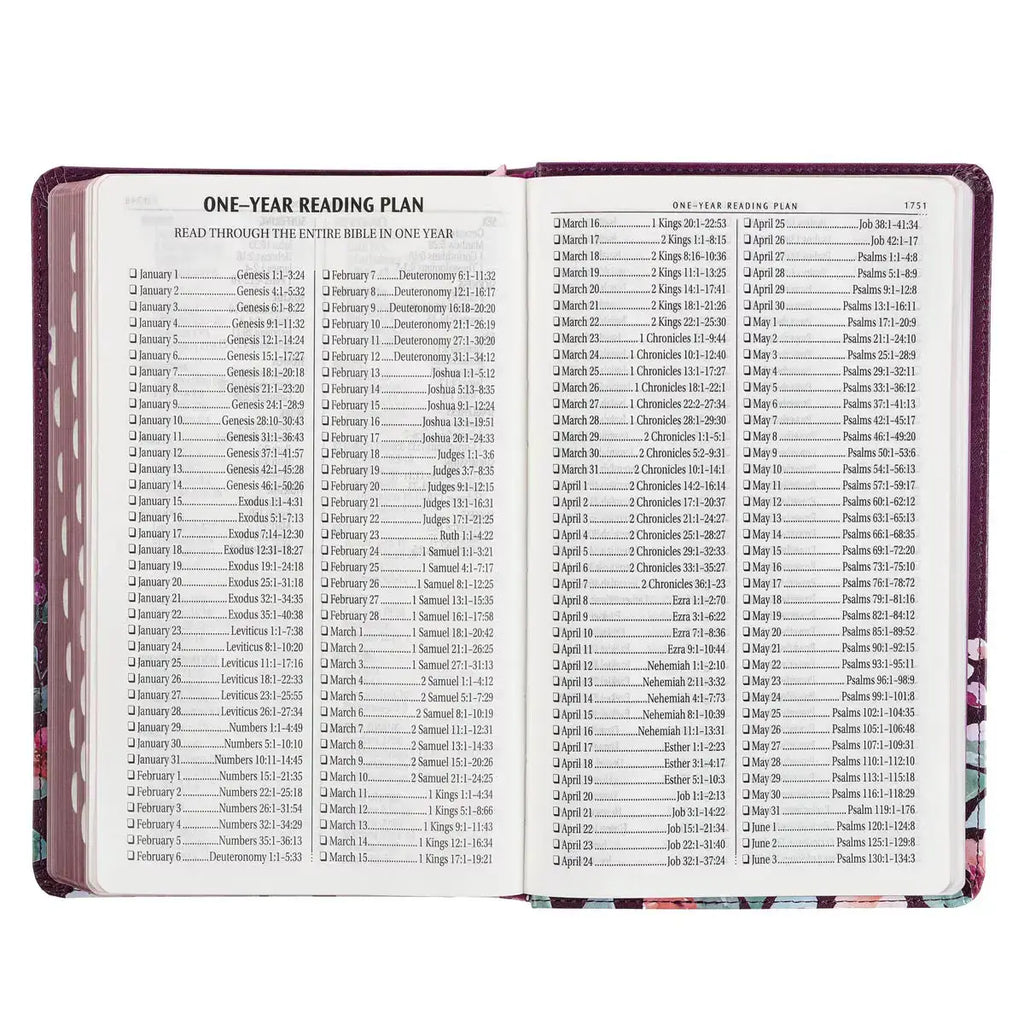 Purple Floral Faux Leather Giant Print KJV Bible