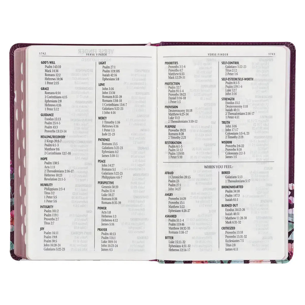 Purple Floral Faux Leather Giant Print KJV Bible