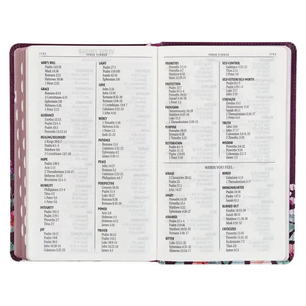 Purple Floral Faux Leather Giant Print KJV Bible
