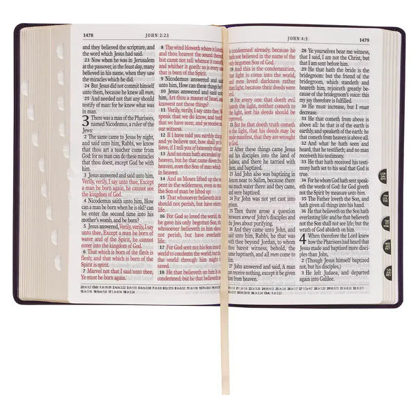 Purple Floral Faux Leather Giant Print Standard-Size King James Version Bible with Thumb Index