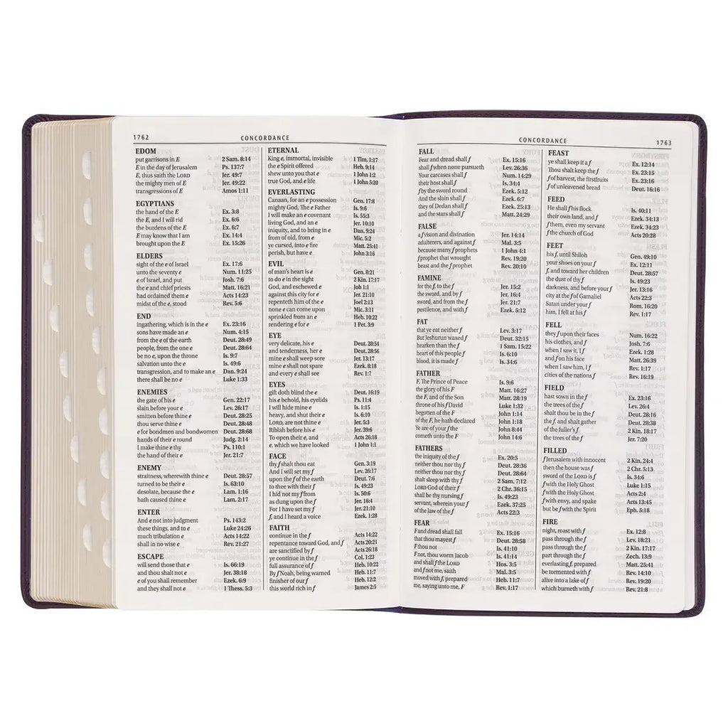 Purple Floral Faux Leather Giant Print Standard-Size King James Version Bible with Thumb Index