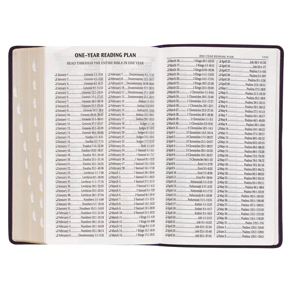 Purple Floral Faux Leather Giant Print Standard-Size King James Version Bible with Thumb Index