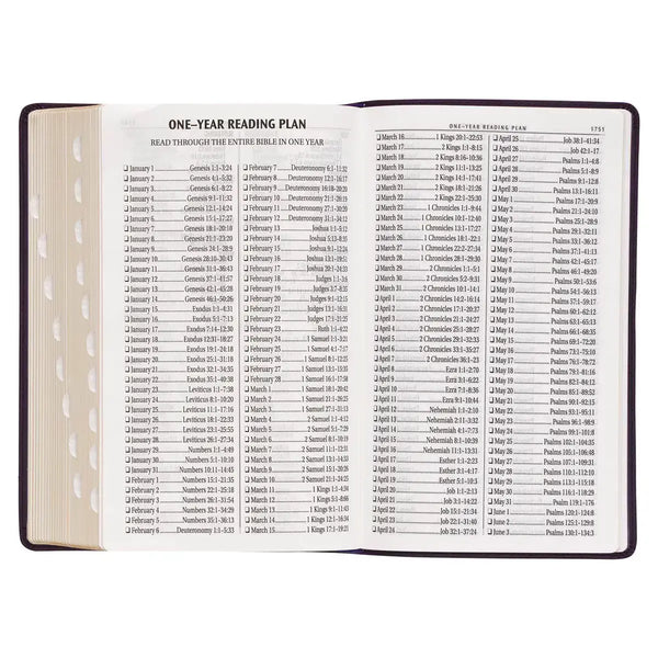 Purple Floral Faux Leather Giant Print Standard-Size King James Version Bible with Thumb Index