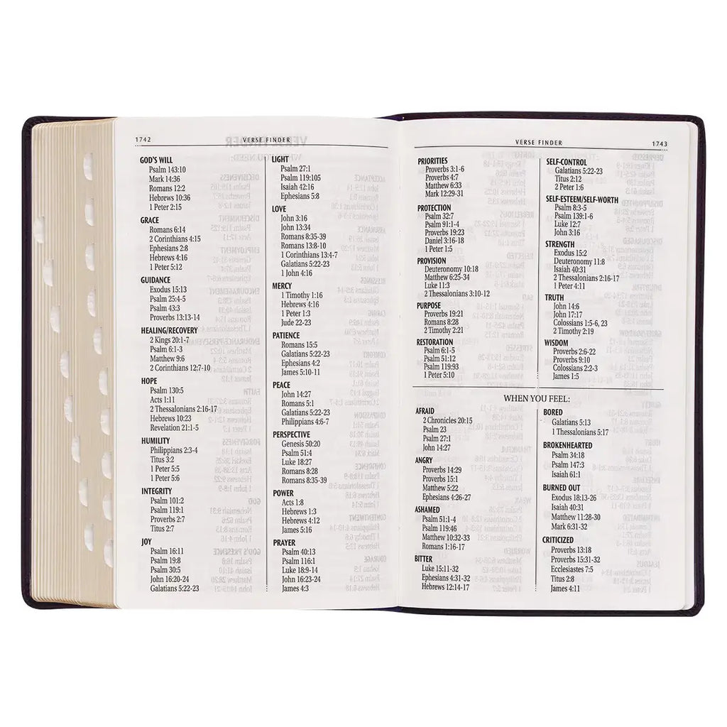 Purple Floral Faux Leather Giant Print Standard-Size King James Version Bible with Thumb Index