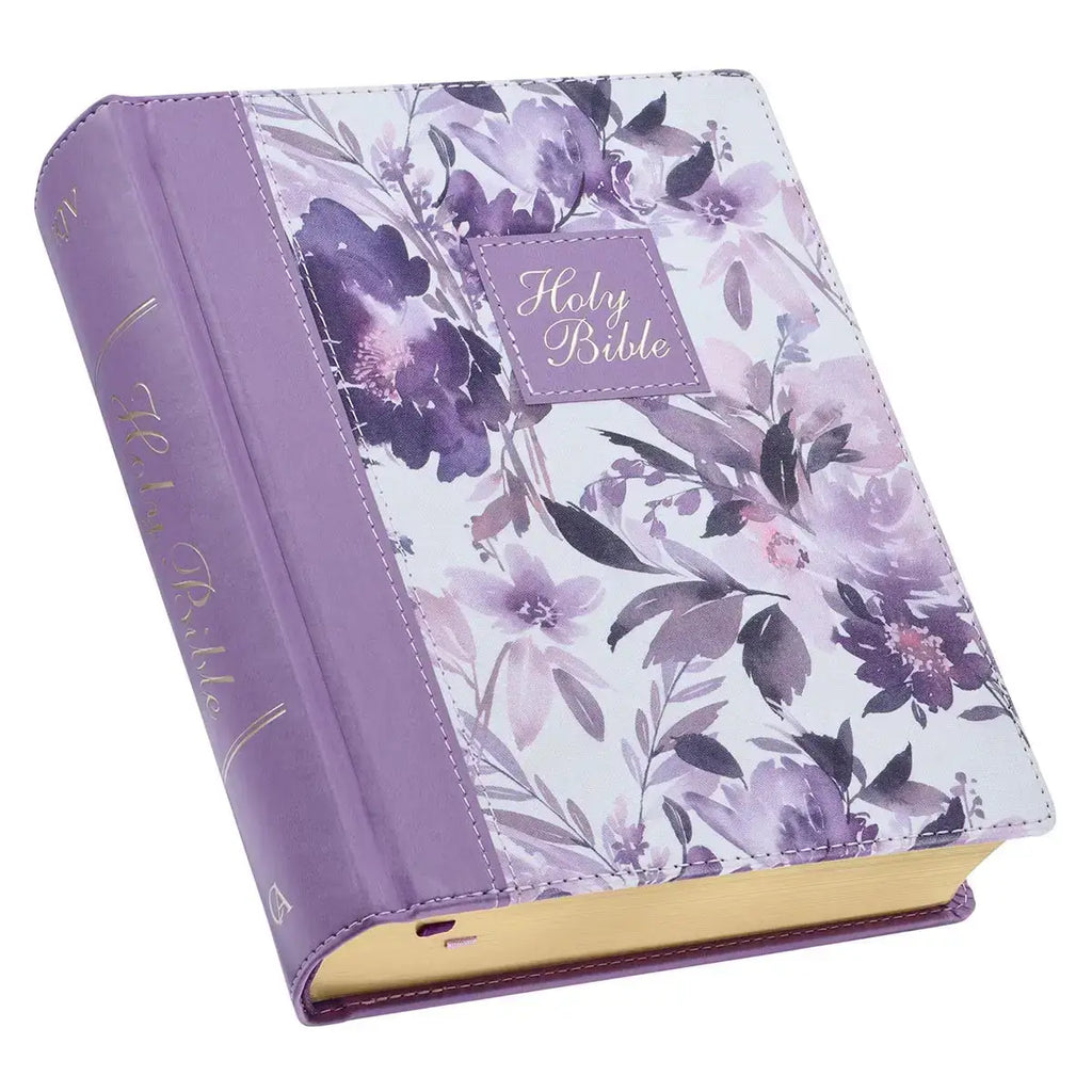 Purple Floral Faux Leather Hardcover Note-Taking Bible