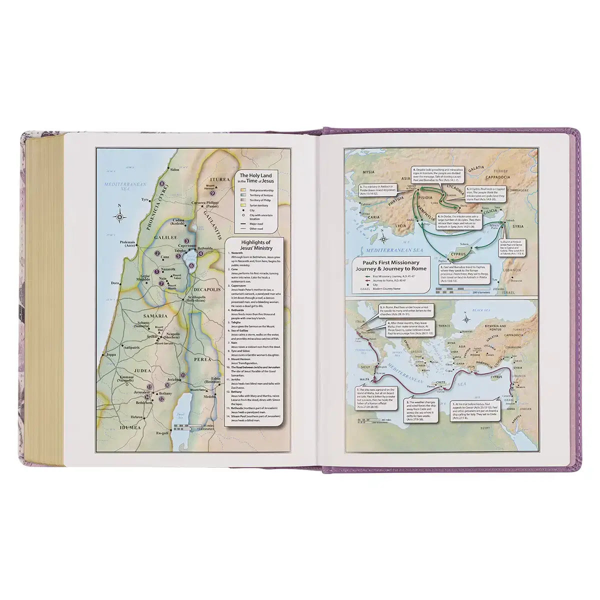 Purple Floral Faux Leather Hardcover Note-Taking Bible