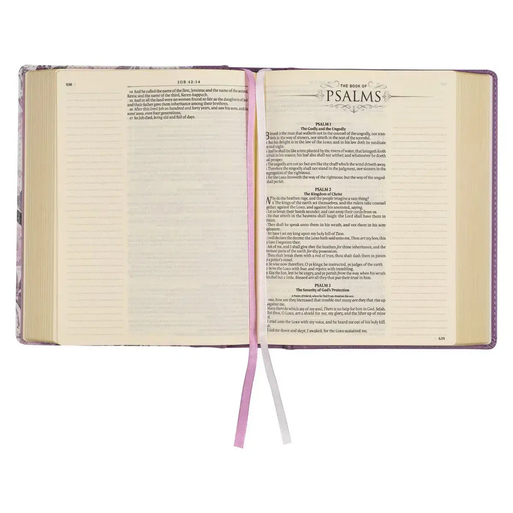 Purple Floral Faux Leather Hardcover Note-Taking Bible