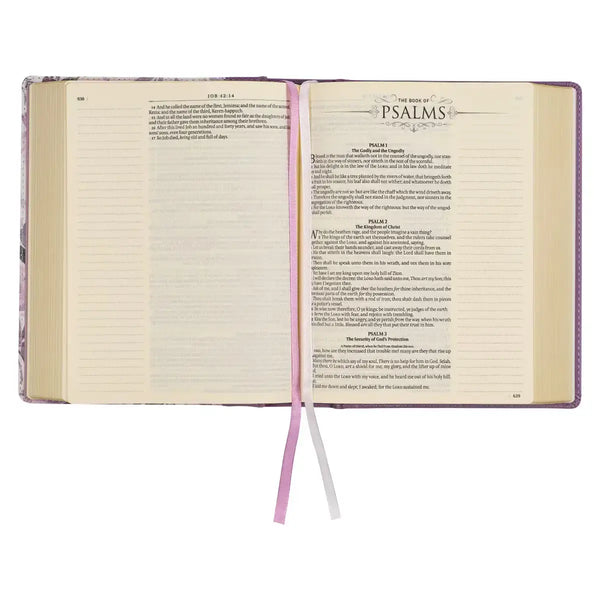 Purple Floral Faux Leather Hardcover Note-Taking Bible