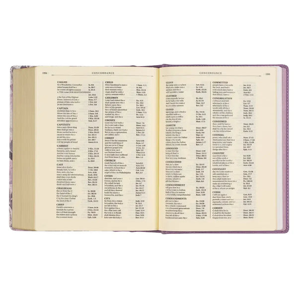Purple Floral Faux Leather Hardcover Note-Taking Bible