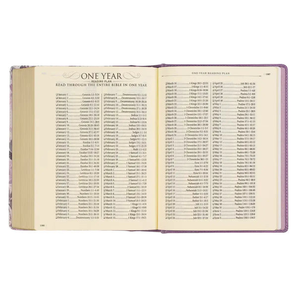 Purple Floral Faux Leather Hardcover Note-Taking Bible
