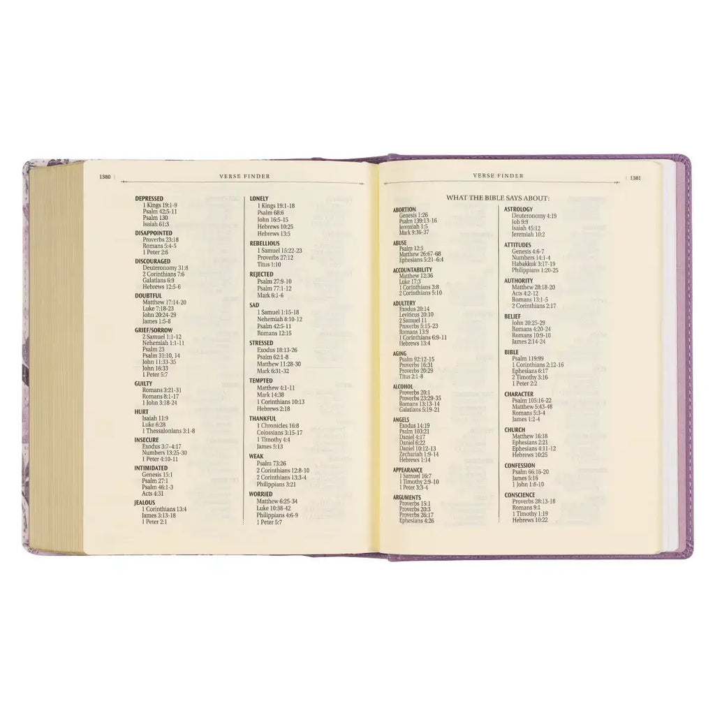 Purple Floral Faux Leather Hardcover Note-Taking Bible
