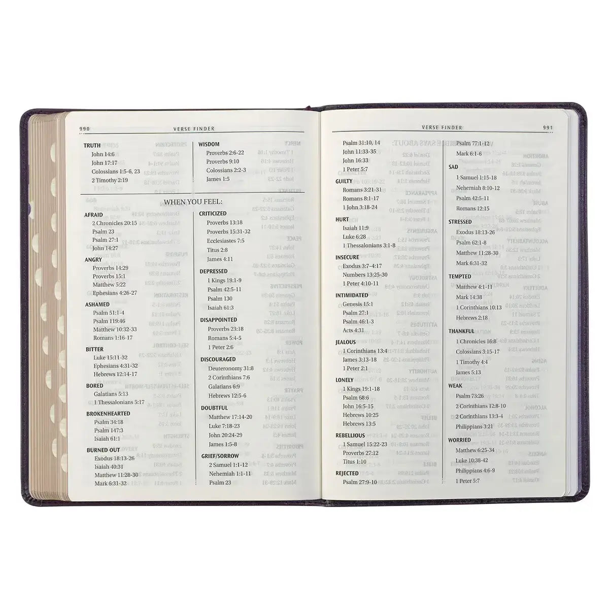 Purple Floral Faux Leather Large Print Thinline King James Version Bible with Thumb Index